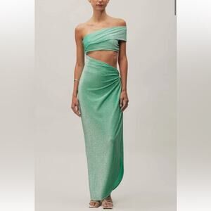 Baobab Aury Midi Dress in Nori Green Sparkle Size medium